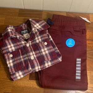 Boys bundle 4 4t plaid shirt and pants set